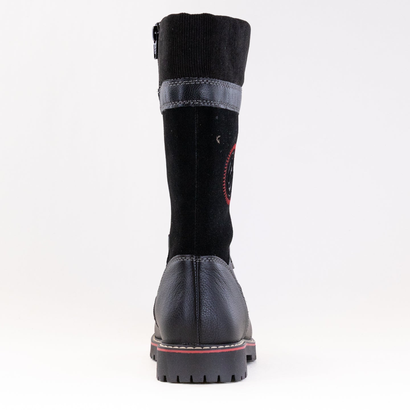 Stylish Women's Black Remonte Sarolta D9380 Suede Lace - up Boots