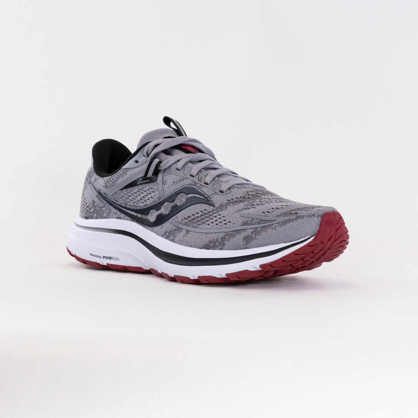 Saucony Men's Omni 21 Wide Running Shoes in Alloy/Garnet Color