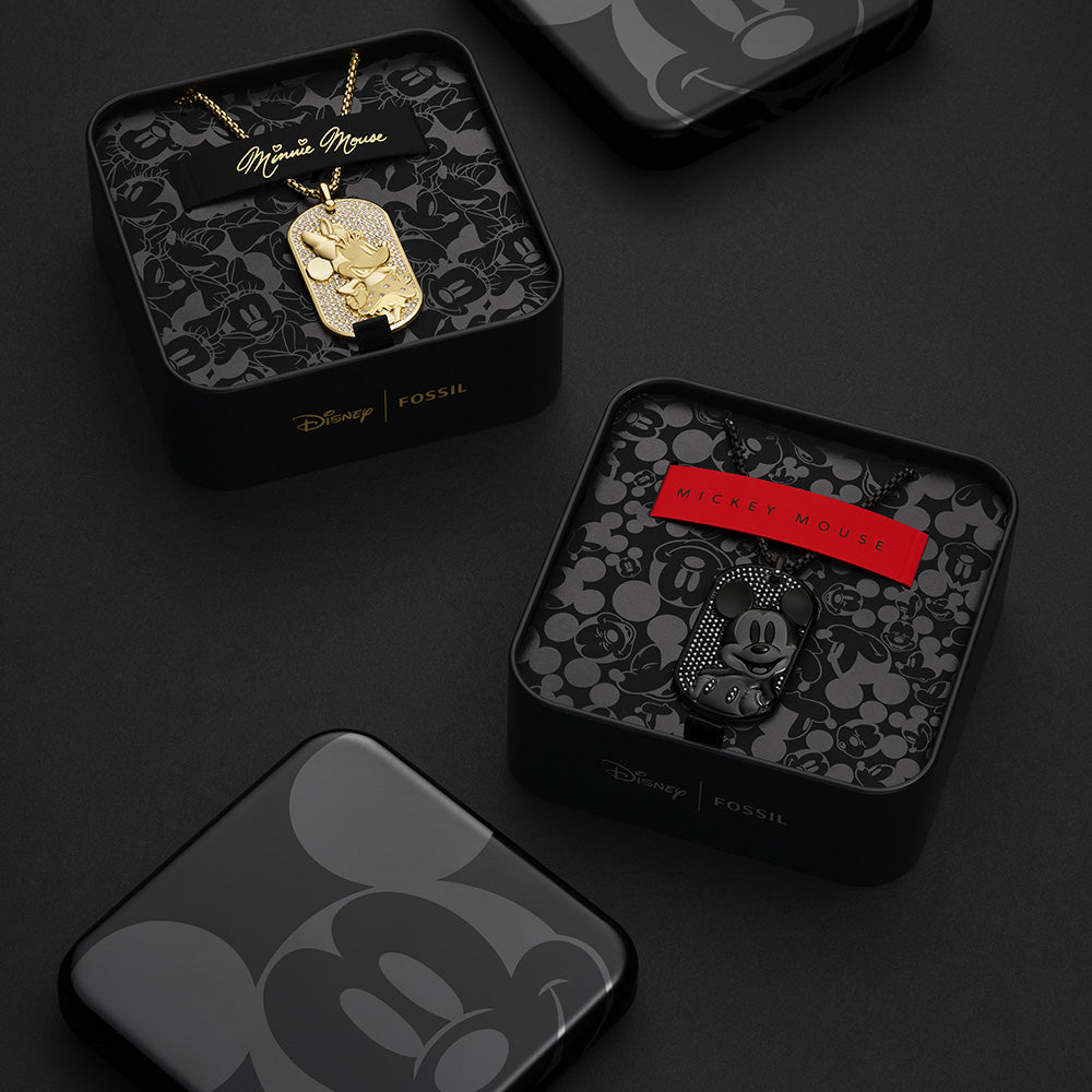 Exquisite Disney Minnie Mouse Glass Crystal Pave Glitz Dogtag Necklace Pendant for the 100th Disney Anniversary Celebration