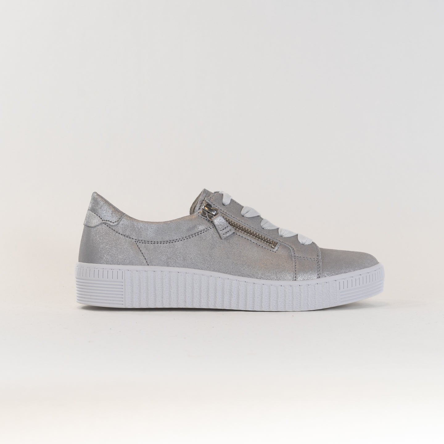 Gabor Women's Light Grey Casual Luxury Leather Sneakers - Model 23.334.61