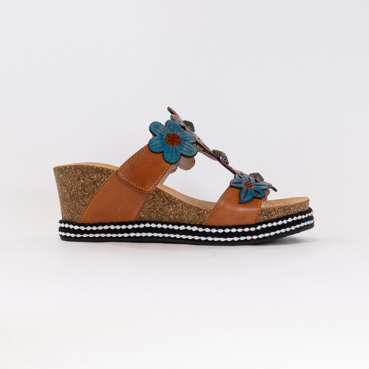Women's L'Artiste Damour Camel Multi Wedged Slide Sandals