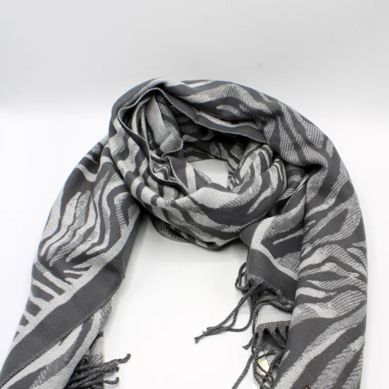 Exquisite Plain Cashmere - Inspired Sensation Scarf Featuring Animal Print Design