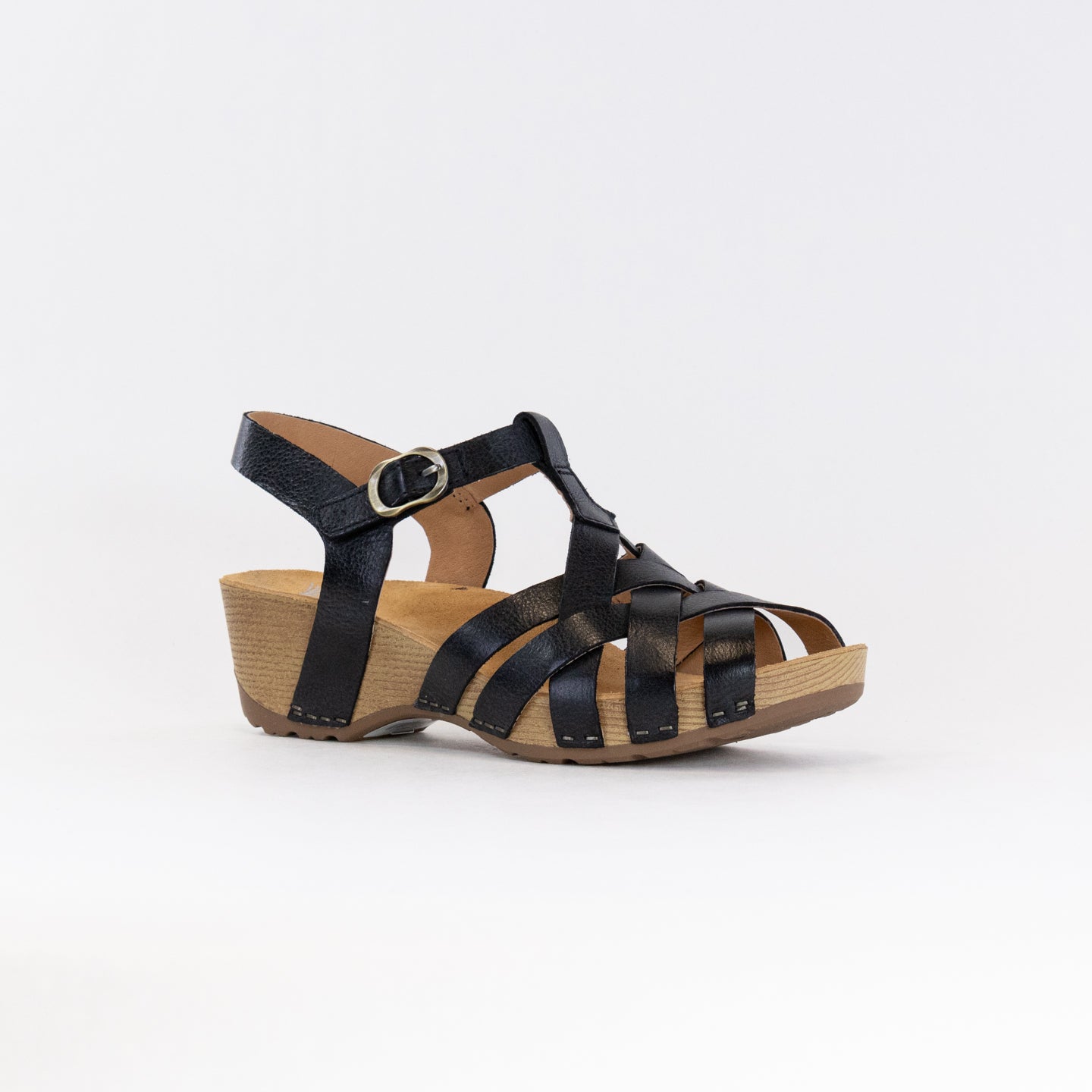 Dansko Women's Tinley Black Burnished Milled Leather Summer Sandals