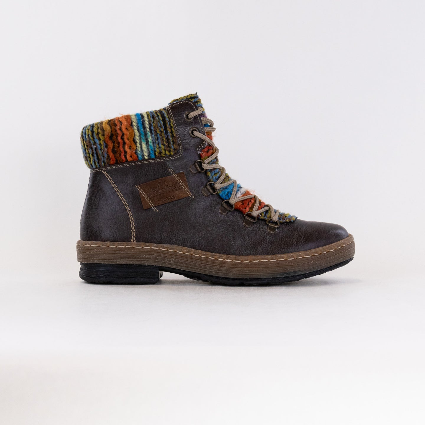 Rieker Z6743 Felicitas Women's Basalt/Orange Multi Comfort Boots