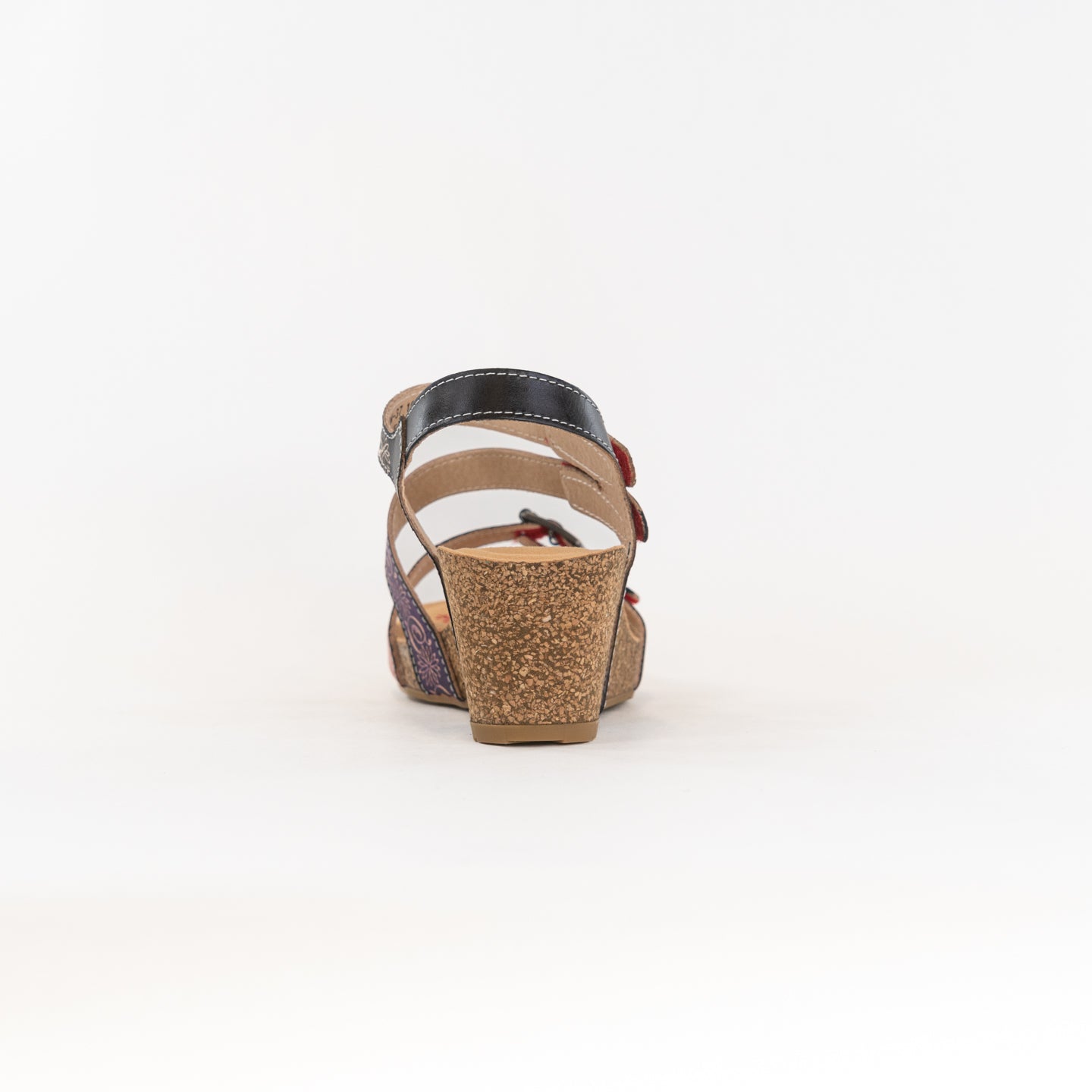 Spring Step Women's Red Multi Tanja Quarter Strap Sandals - French Inspired Premium Leather Footwear