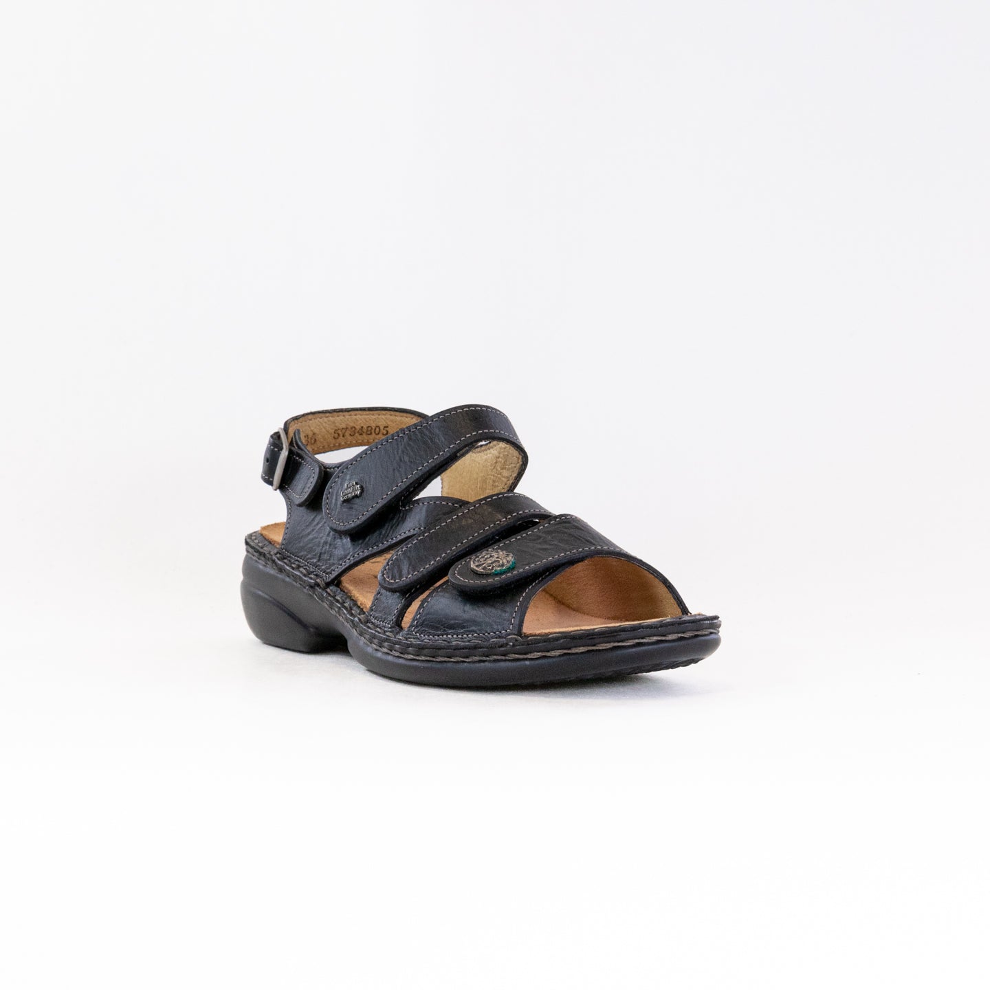 Finn Comfort Women's Gomera - S Black Leather Comfortable Adjustable Straps Walking Shoes