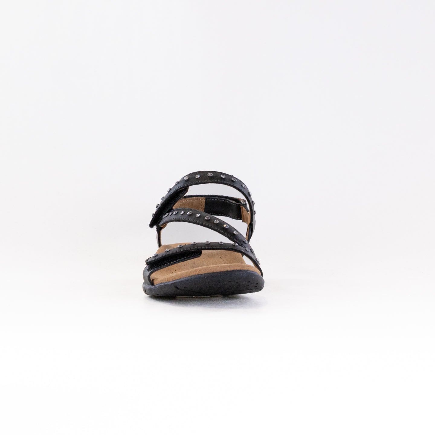 Black Women's Taos Sandals with Dazzling Stone and Stud Details