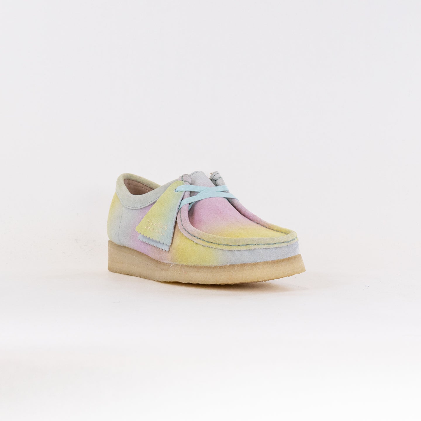 Women's Clarks Originals Wallabee Casual Sneakers in White and Blue Color Combination