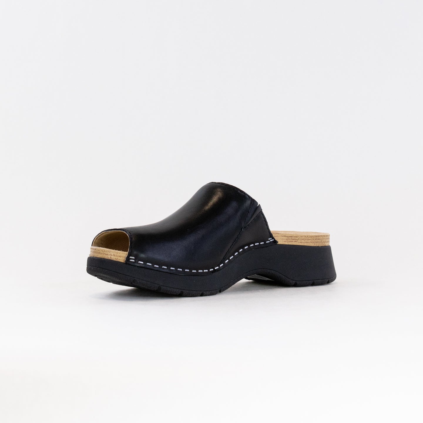 Dansko Women's Ravyn Nappa Peep Toe Sandal in Classic Black