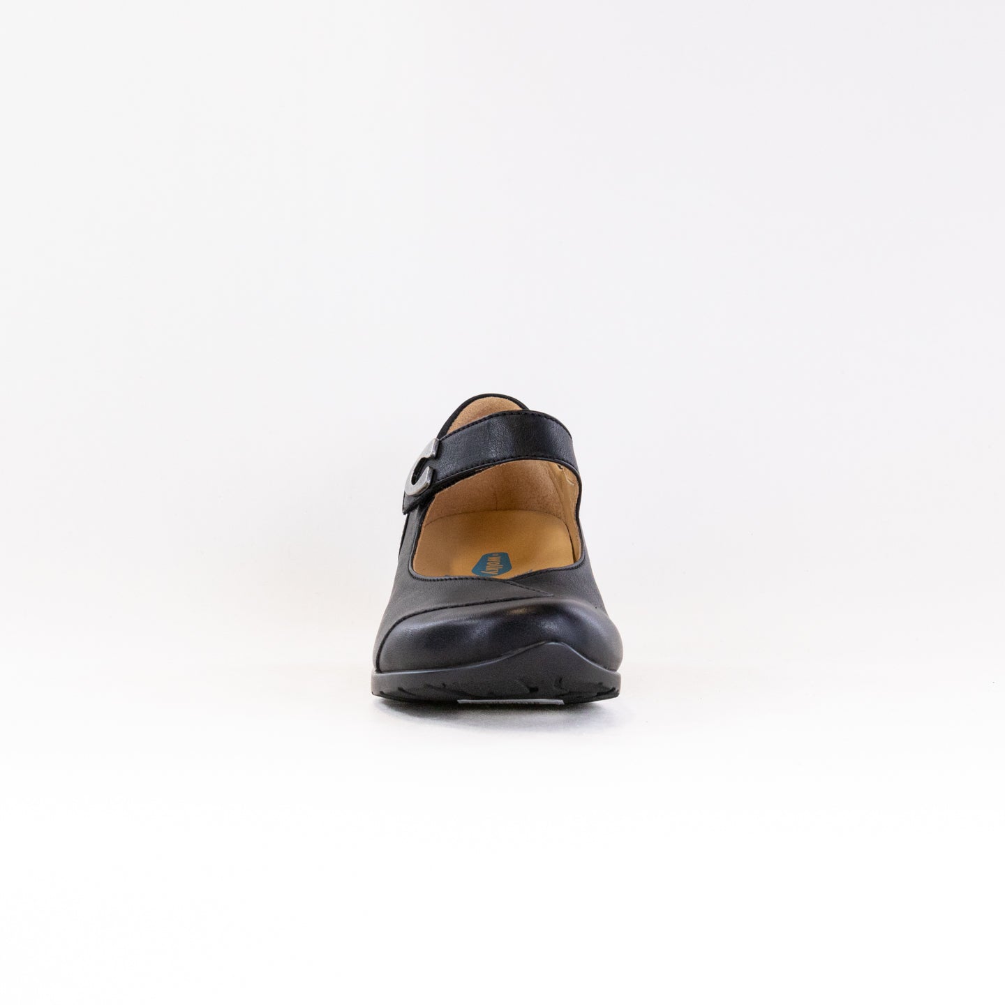 Women's Wolky Chili Mary Jane Black Leather and Nubuck Combination Comfortable Strap Shoes