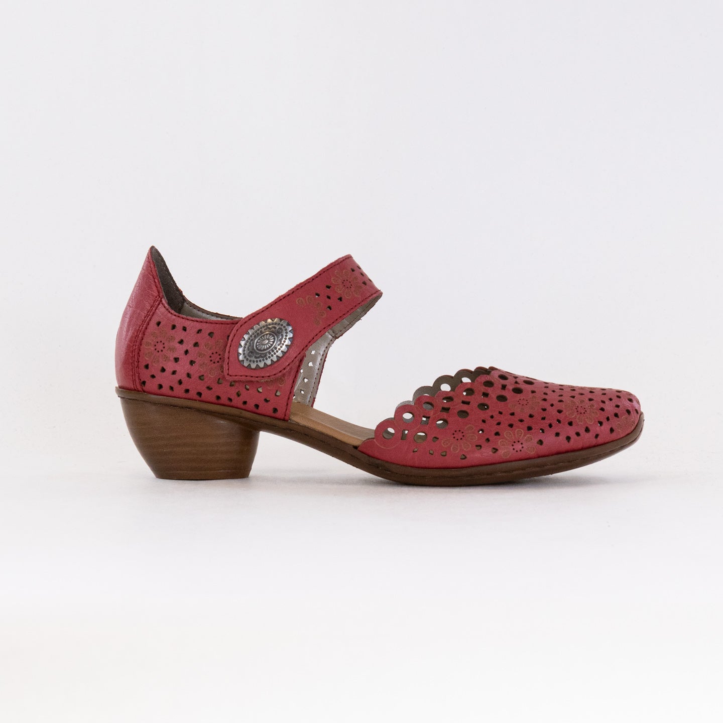 Stylish Red Rieker Mirjam 53 Low - Heel Women's Shoes
