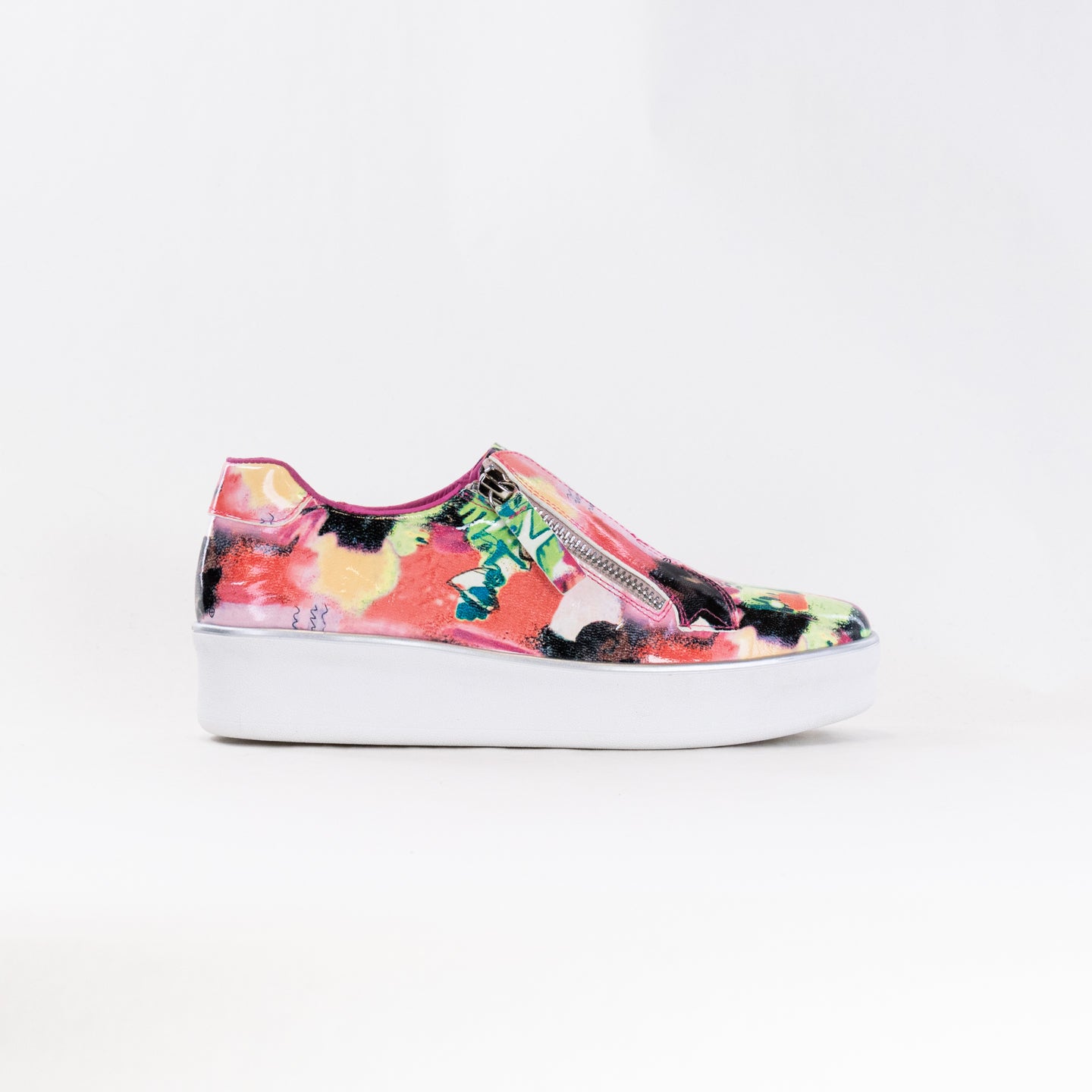 Women's Pink Mix Ziera Zikta Leather Casual Sneakers