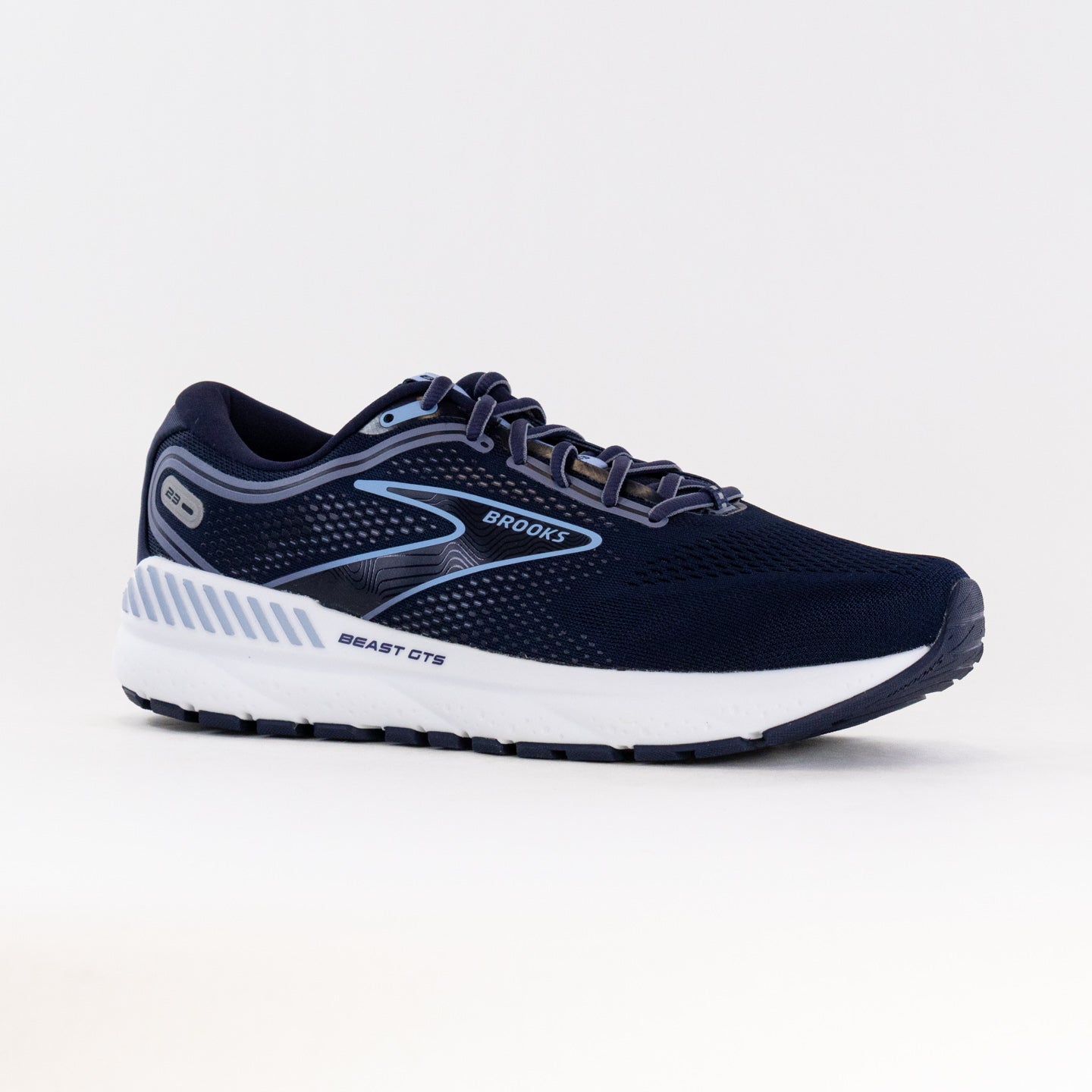 Men's Brooks Beast GTS 23 Running Shoes in Peacoat/Blue/White