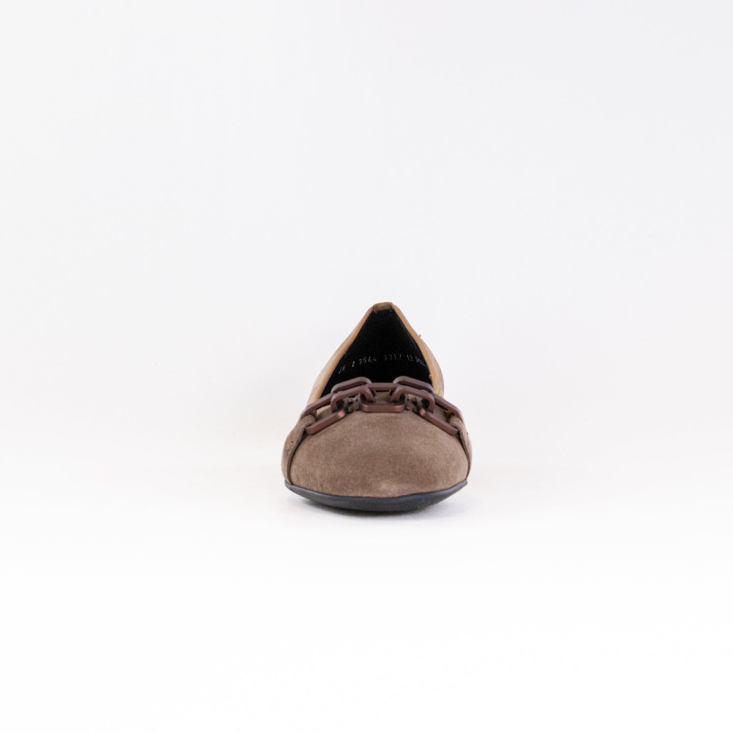 Women's Sesame Suede Ara Scout Ballet Flats with Chain Details