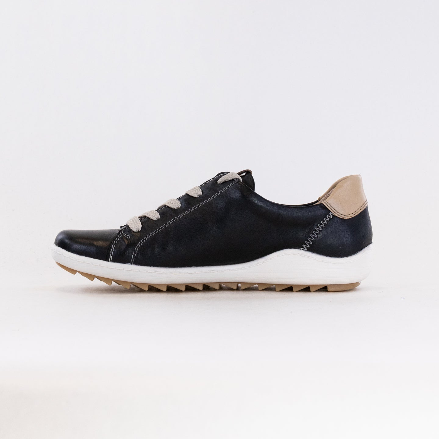 Rieker Liv R1426 Women's Black Leather Casual Sneakers