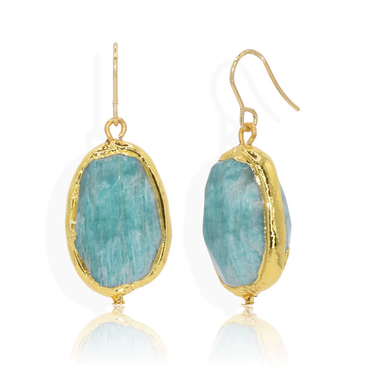 Whimsical Handmade Amazonite Gemstone Dangle Earrings