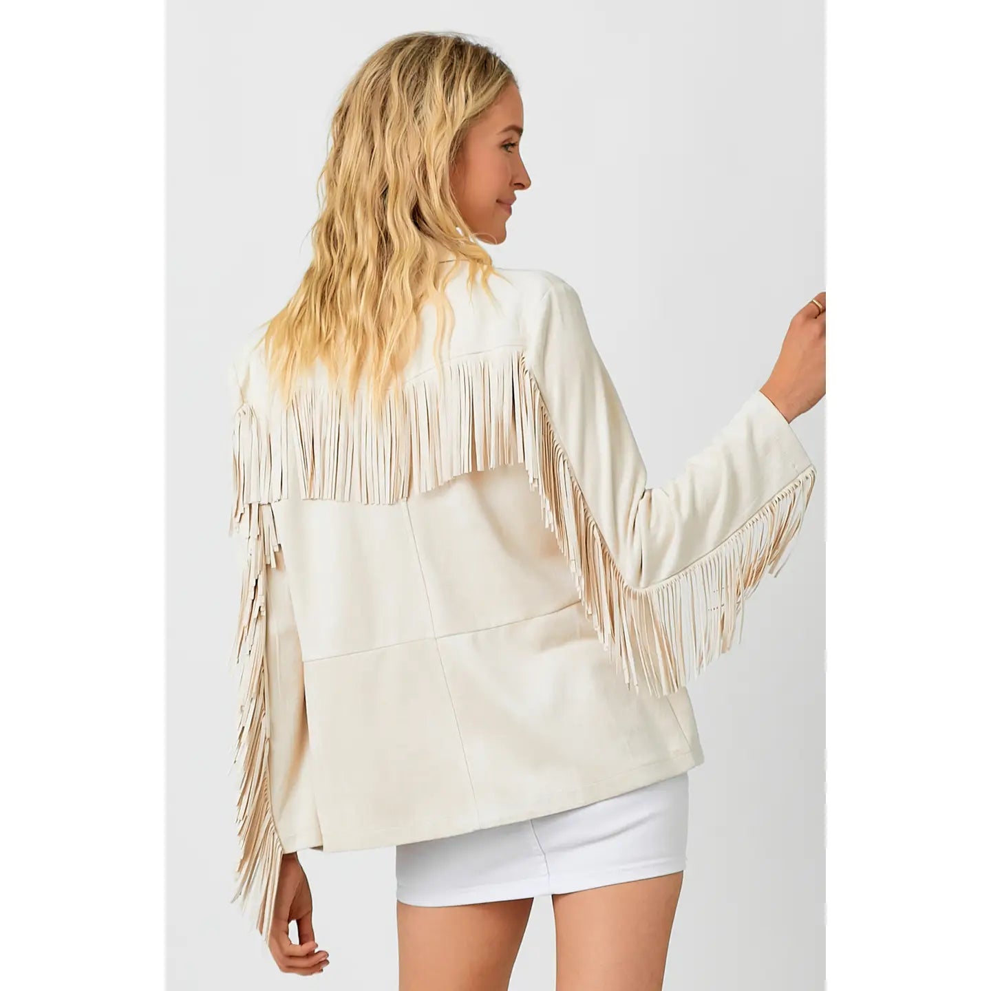 MYSTREE Polyester-Spandex Playful Fringe Blazer for Stylish Outfits