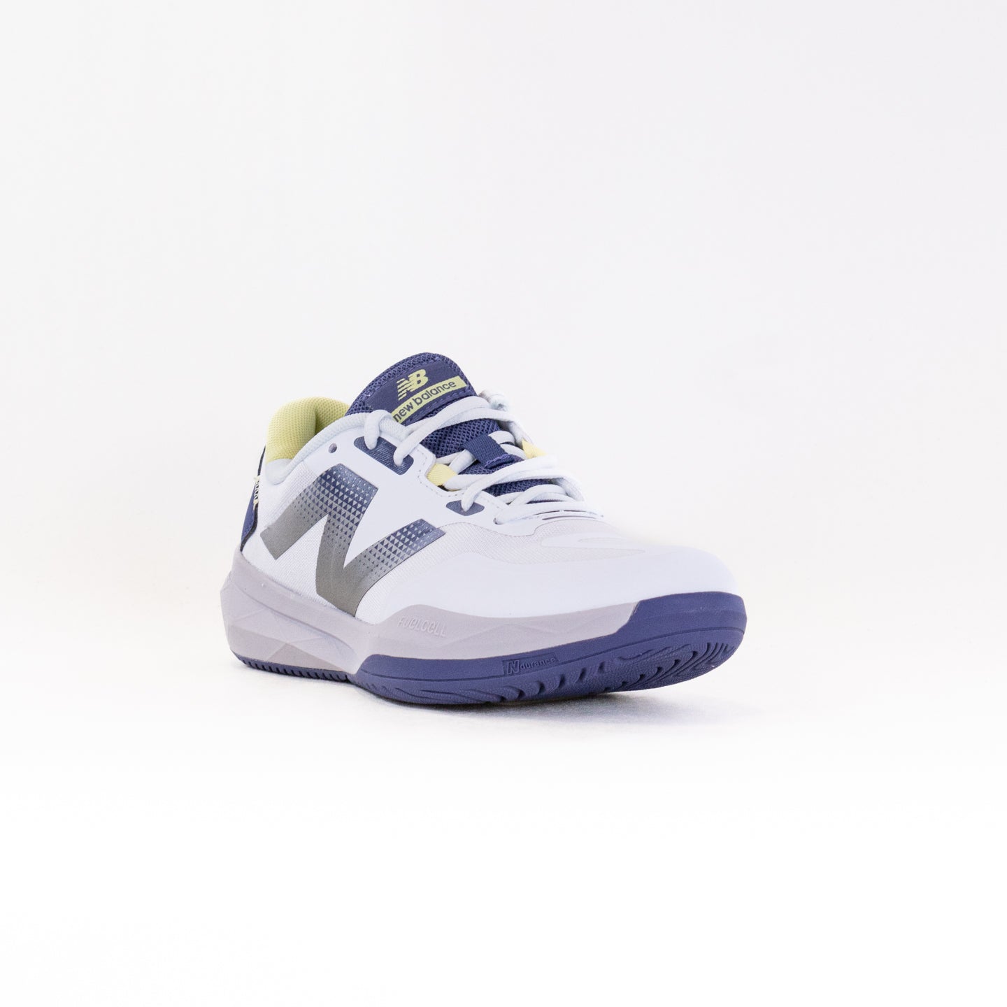 Unisex New Balance White/Blue Tennis Shoes for Hard Courts