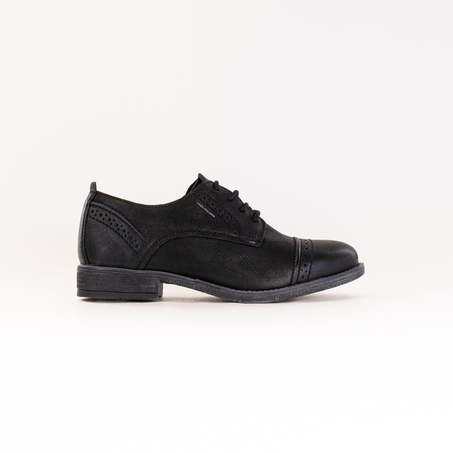 Josef Seibel Women's Black Sienna 12 Cap - Toe Brogue Shoes