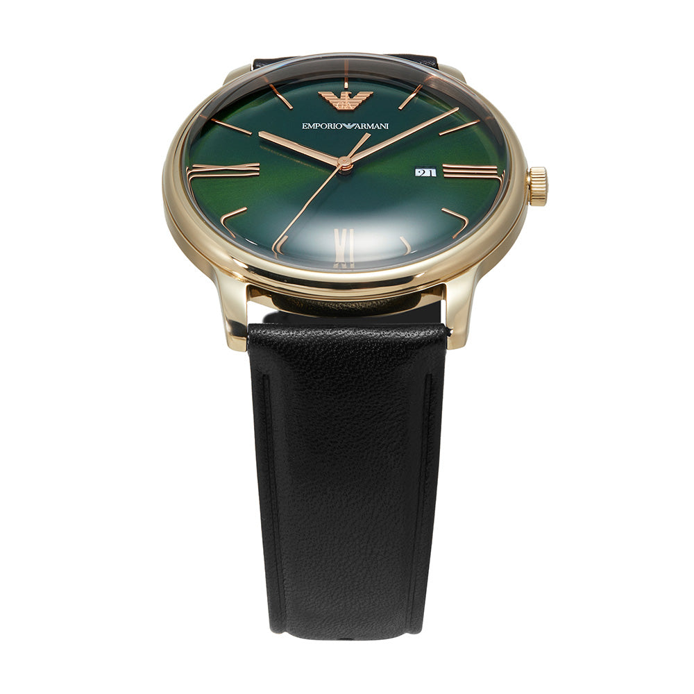 Emporio Armani AR11601 Men's Fashionable Minimalist Leather Wristwatch