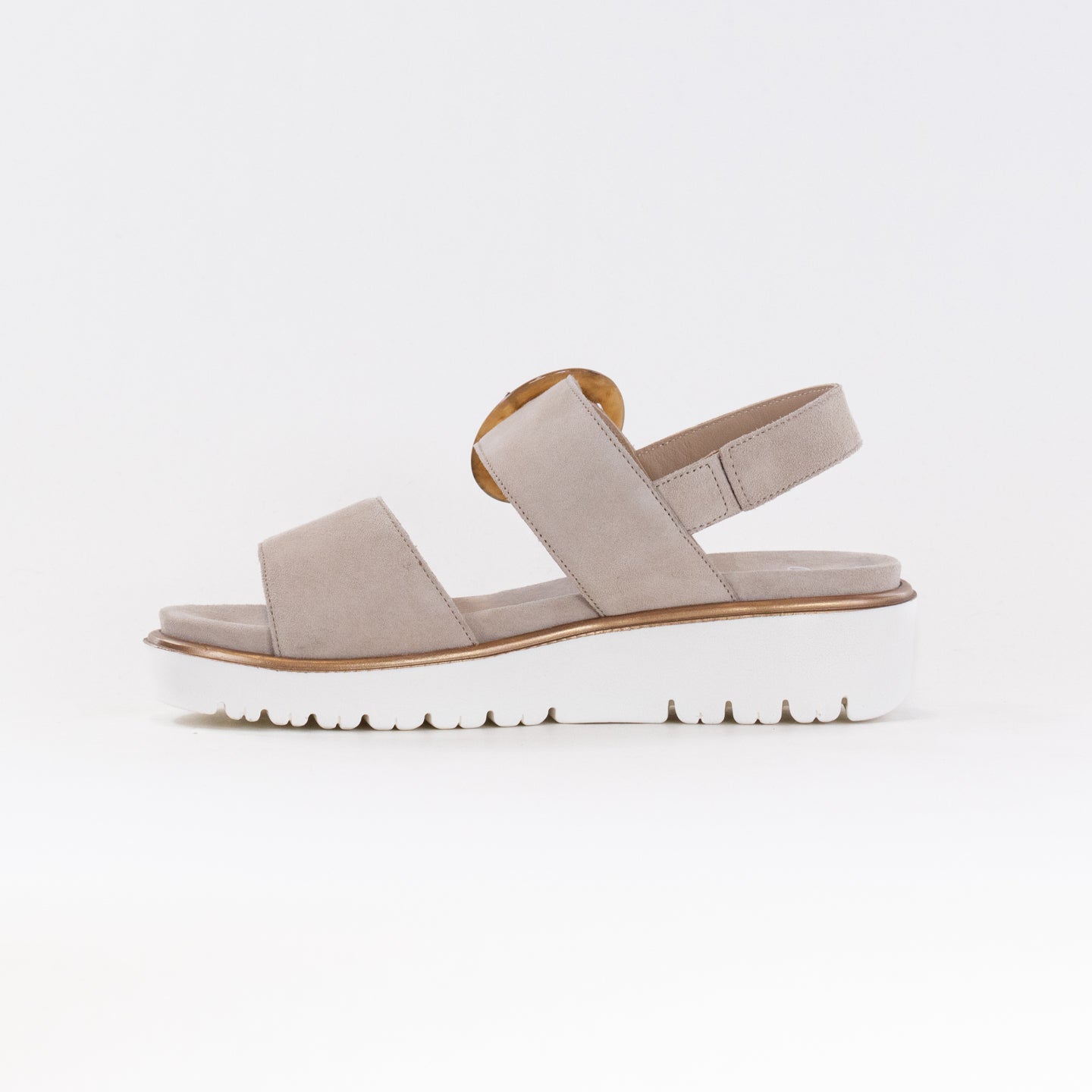 Women's Ara Bridgeport Sandal in Sand Kid Suede with Comfort Features
