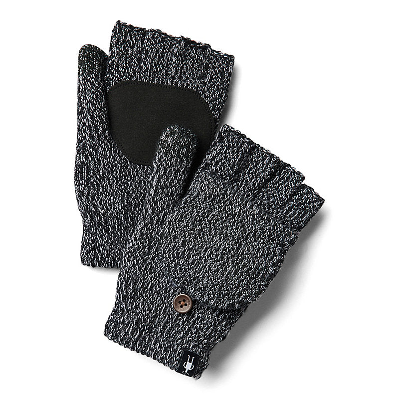 Smartwool Men's and Women's Black Cozy Grip Flip Mittens for Cold Weather
