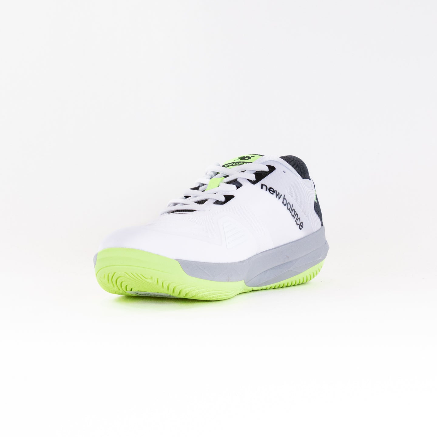 Men's New Balance White-Green Tennis Shoes for Hard Courts