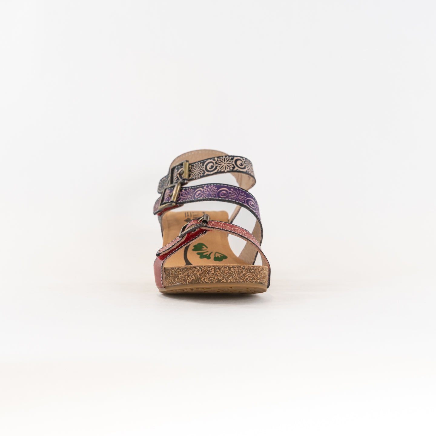 Spring Step Women's Red Multi Tanja Quarter Strap Sandals - French Inspired Premium Leather Footwear