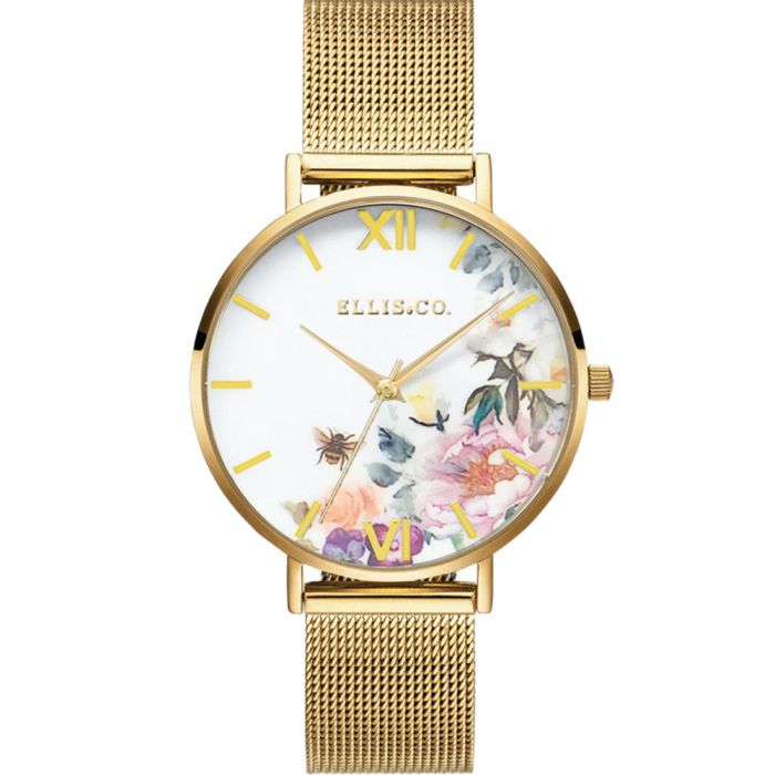 Ellis & Co's Calming 'Iris' Watch with Gold - Toned Design