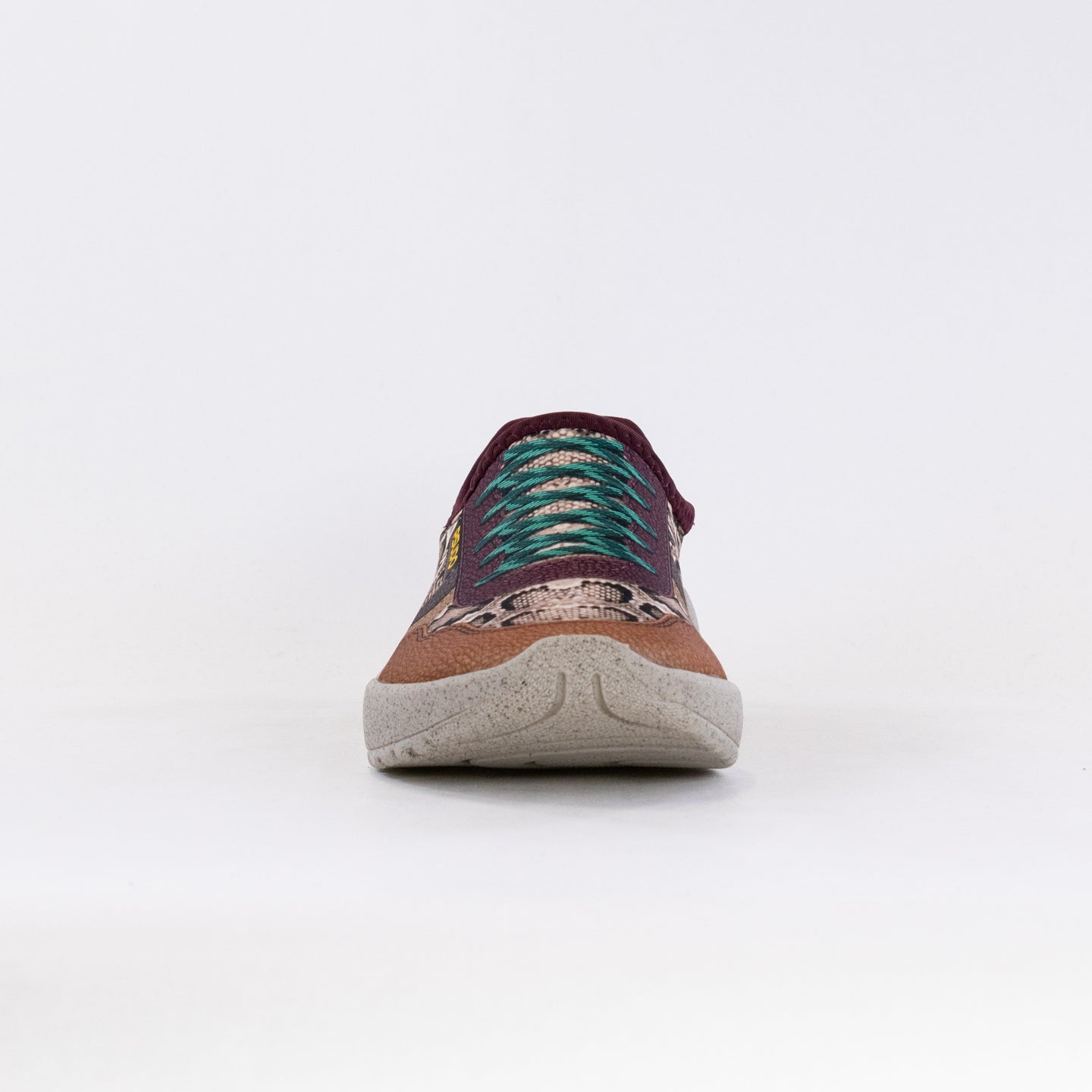 Women's Pseudo Court Sneakers - Natural Snake Design