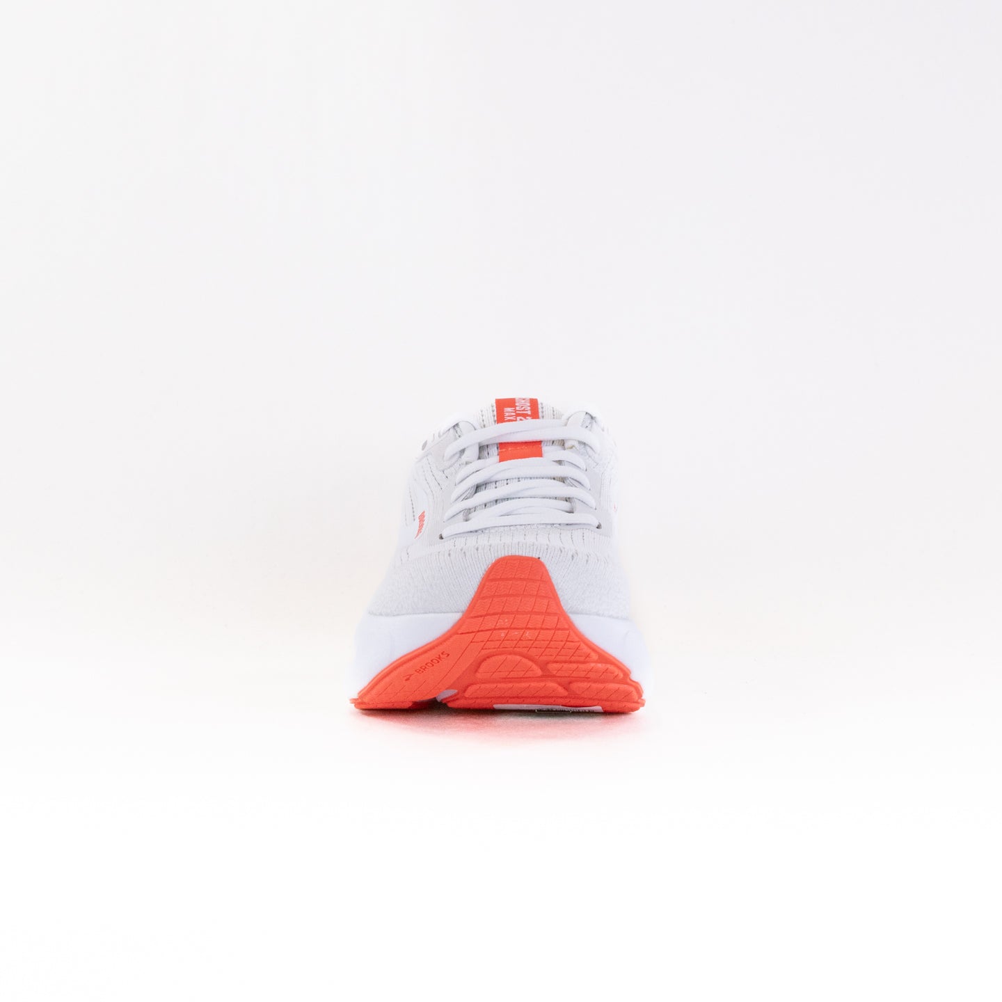 Women's Brooks Ghost Max 2 Road-Running Shoes in White and Bright Coral Color