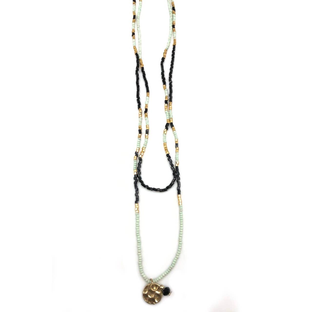 Sachi Fashionable Dual - Layered Short Beaded Necklace for Trendy Outfits