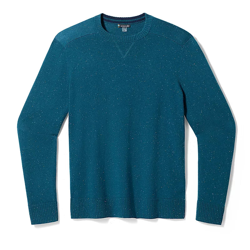 Smartwool Men's Casual Crew Neck Sweater in Twilight Blue Donegal Style - Ideal for Social and Adventure Outings