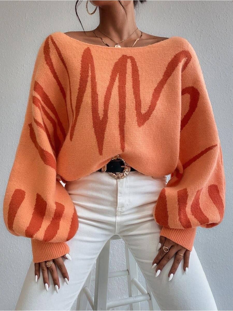 Fashionable Oversized Sweater with Quirky Balloon Sleeves