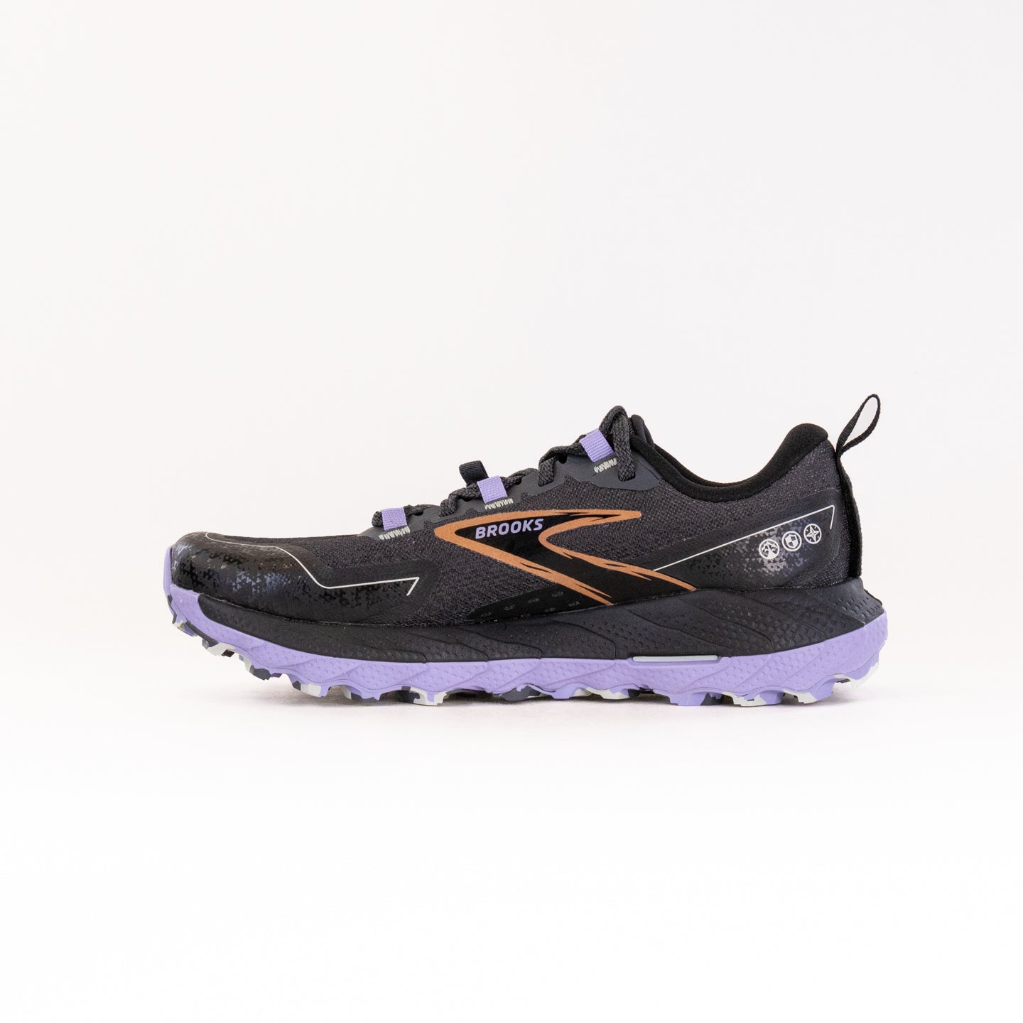 Women's Brooks Cascadia 18 Running Shoes - Ebony, Sweet Lavender & Copper