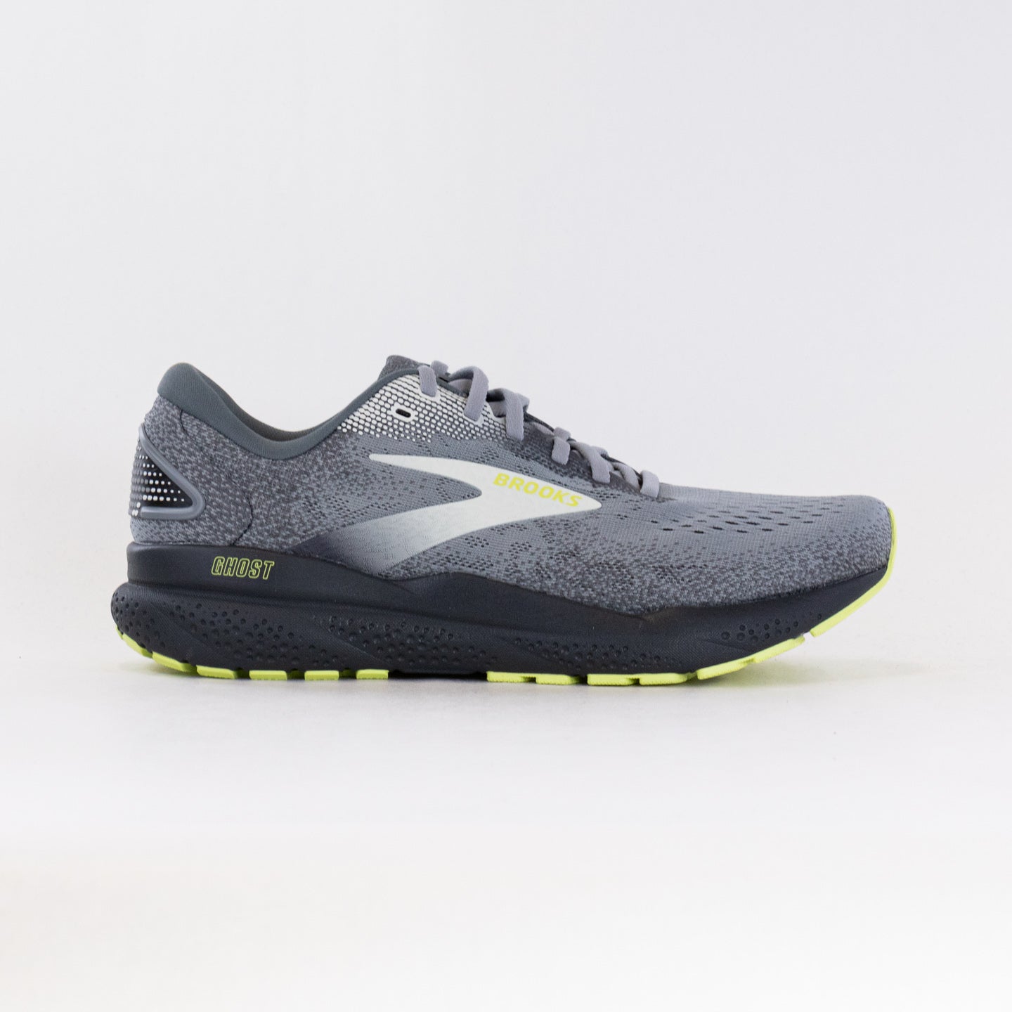 Men's Brooks Ghost 16 Running Shoes in Primer, Grey and Lime