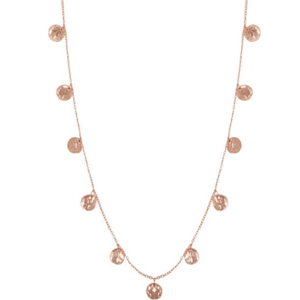 Stylish Rose Gold Plated Pewter Confetti Necklace for Any Event