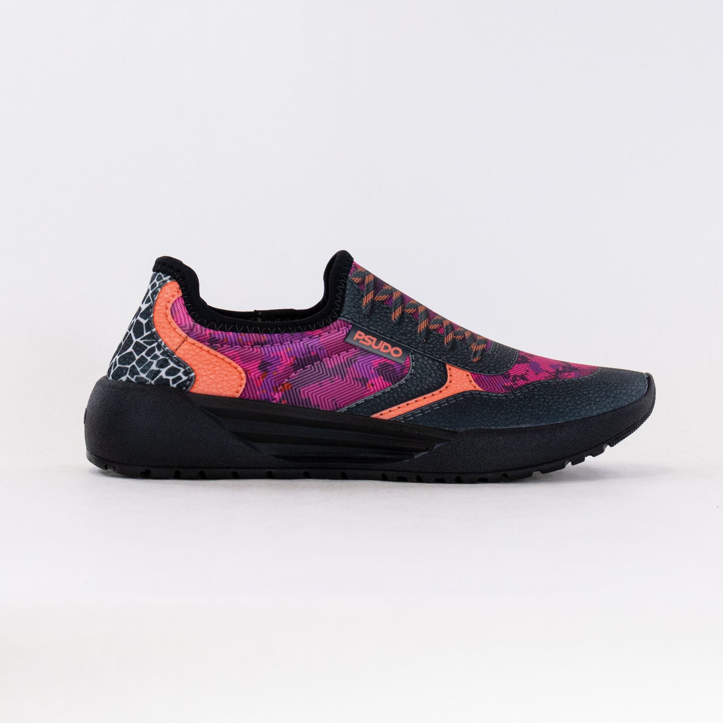 Pink Camo/Crackle Women's Lightweight PSUDO Court Sneakers
