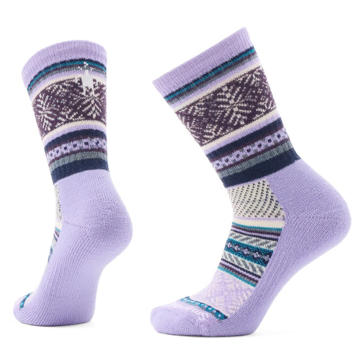 Ultra Violet Everyday Fair Isle Style Merino Crew Socks for All-Day Coziness