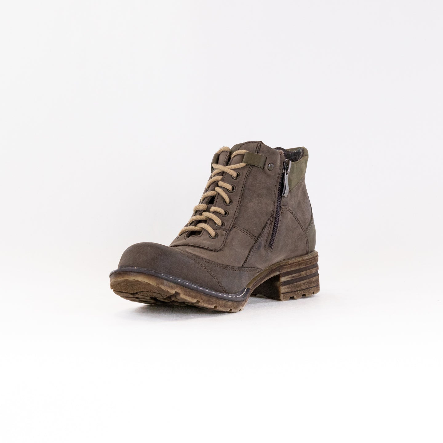 Women's V-Italia 1162 Giovanne Olive Ankle Booties - Supportive for Long Walks