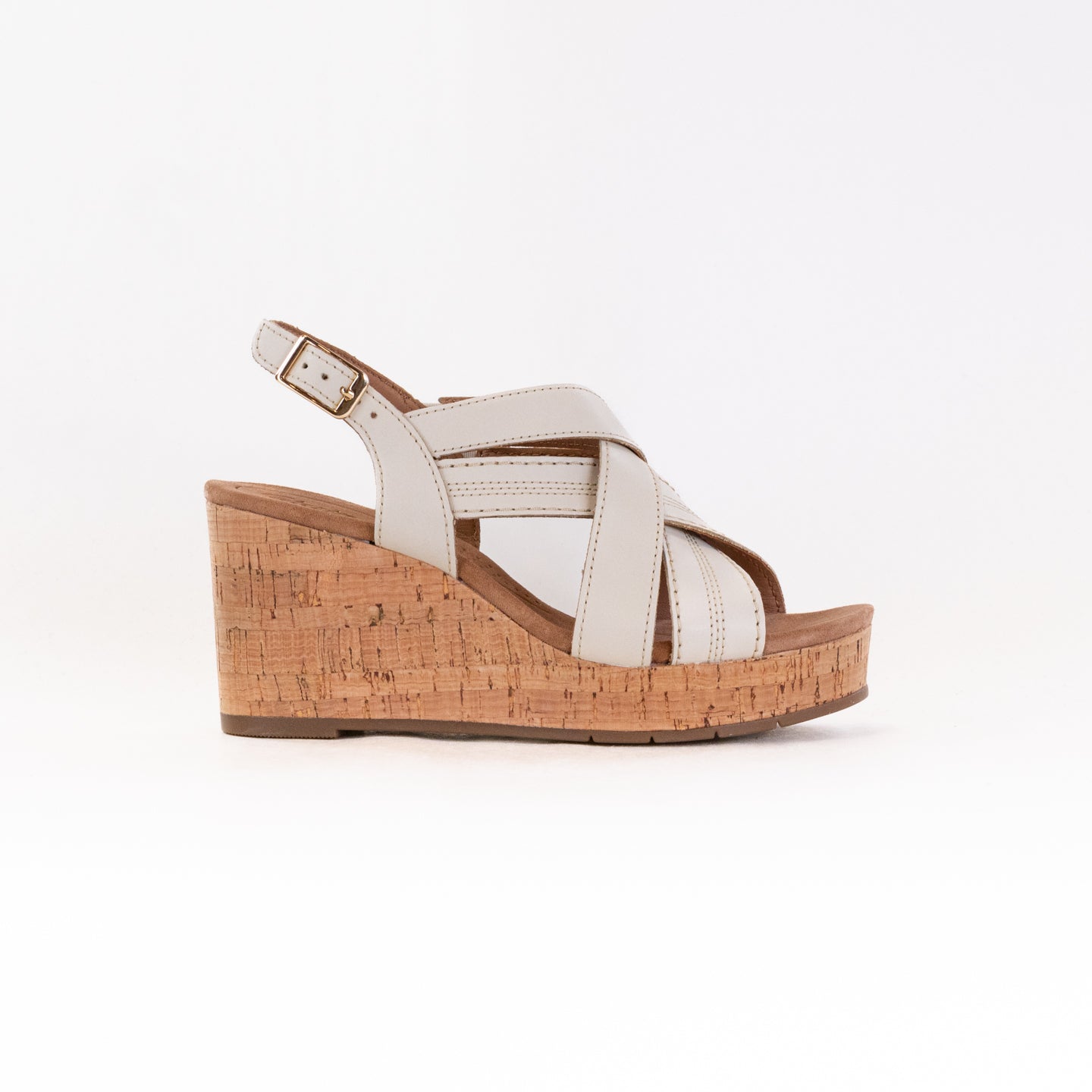 Clarks Women's Sabina Sling Sandals in Cream-Colored Leather
