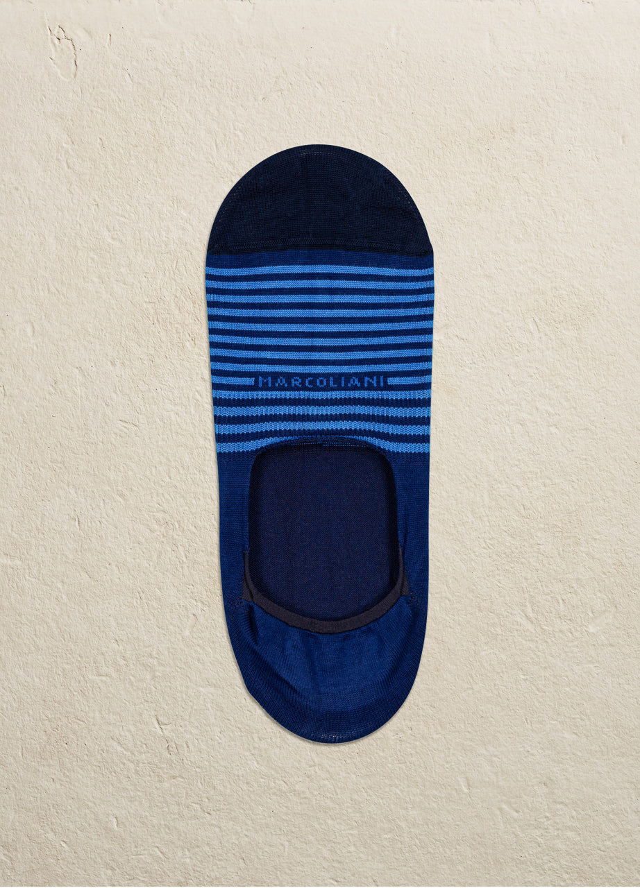 Marcoliani Milano Men's Stylish Striped Pima Cotton Socks with Invisible Touch Feature