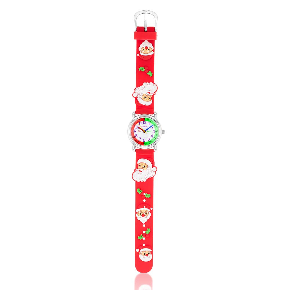 ECC Adorable Red Santa - themed Kids Watch for Christmas