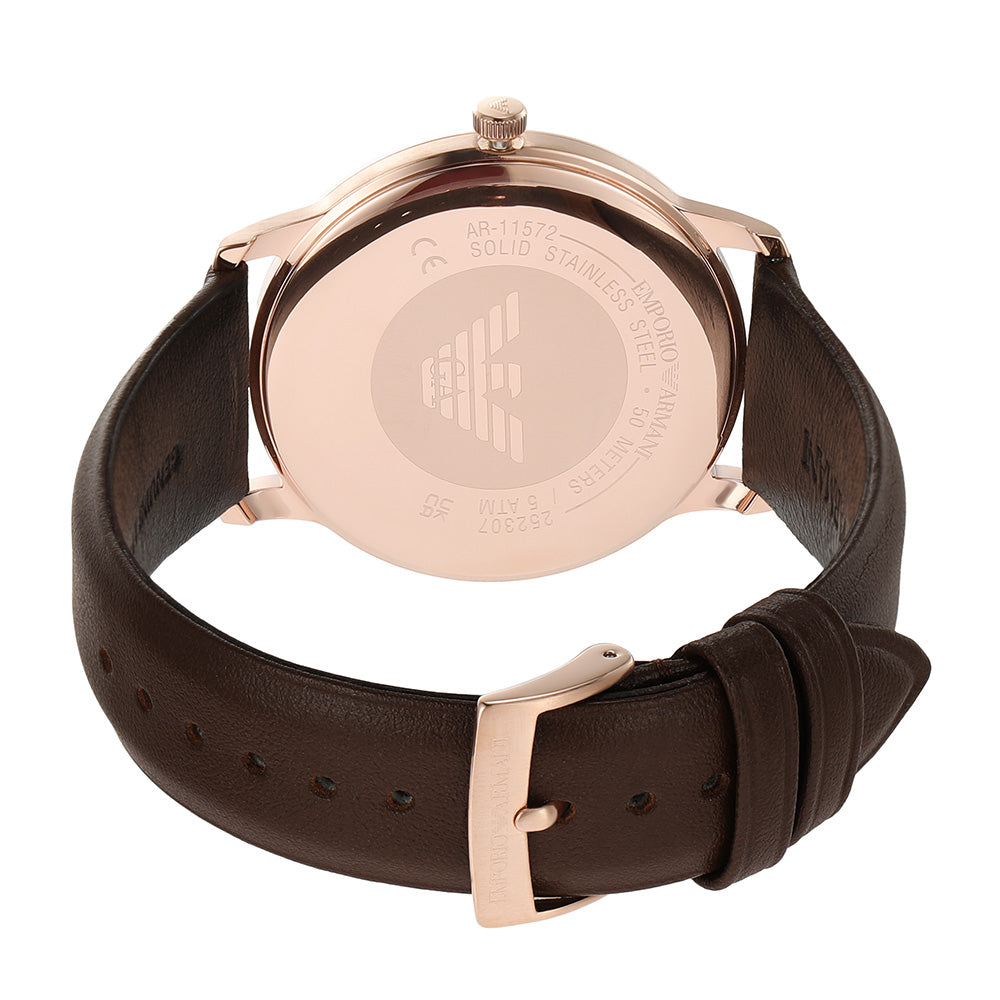 Emporio Armani Men's Minimalistic Leather Wristwatch - Model AR11572
