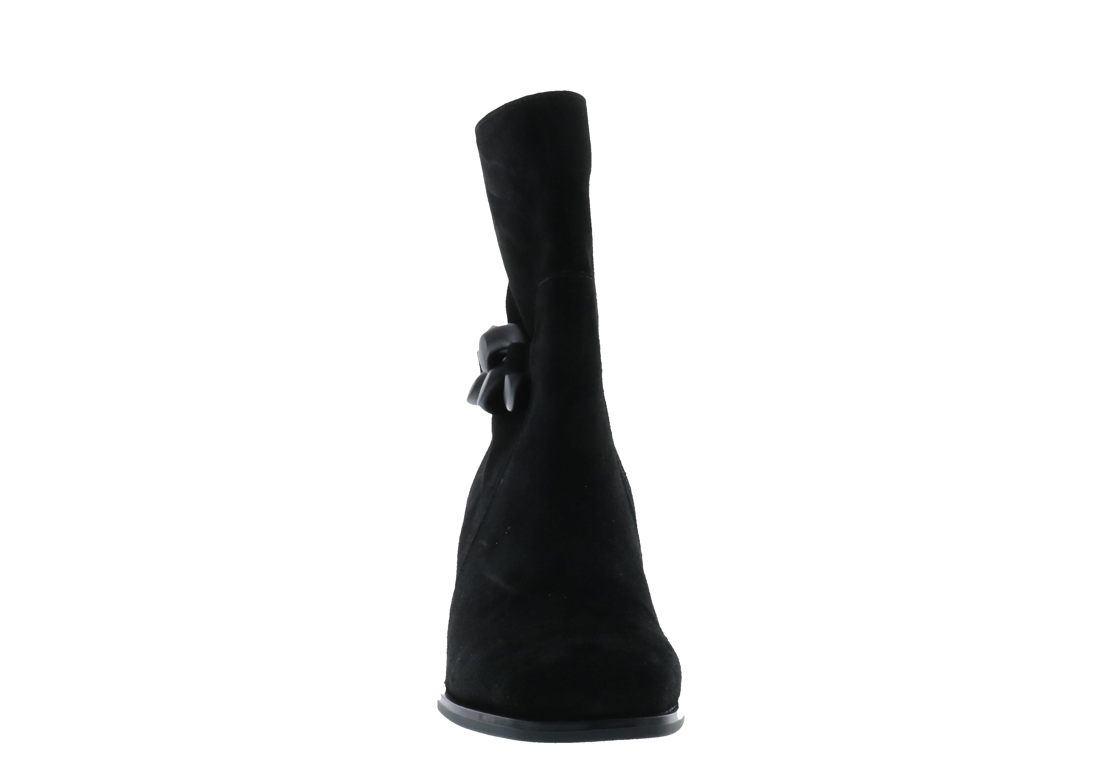 Women's Gabor Black Suede 95.621.17 Boots with 60 MM Heel
