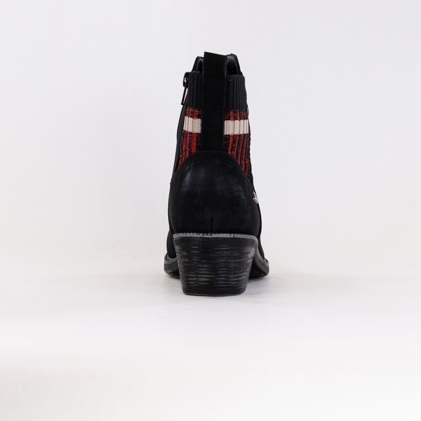 Stylish Women's Remonte R1172 Black Booties with Sweater Detail