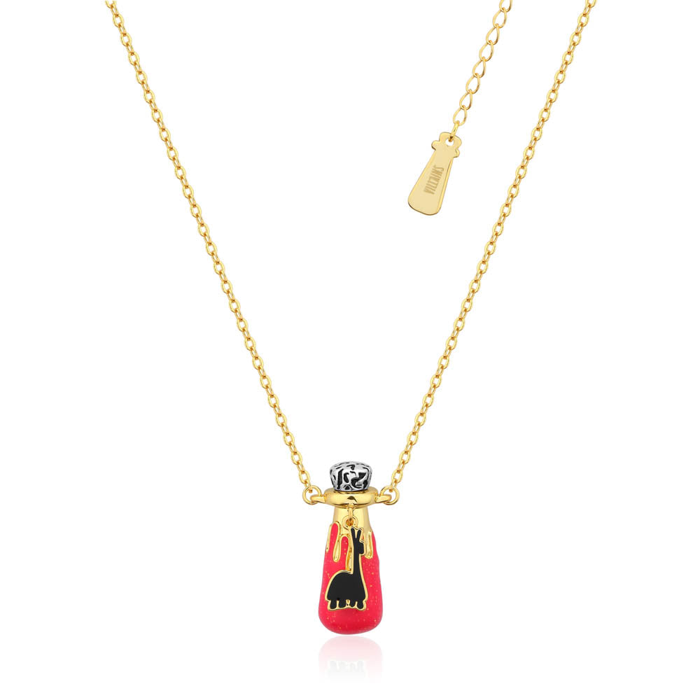 Disney Gold-Plated Stainless Steel Pendant Necklace Inspired by Yzma's Llama Poison Bottle with 45+7cm Chain