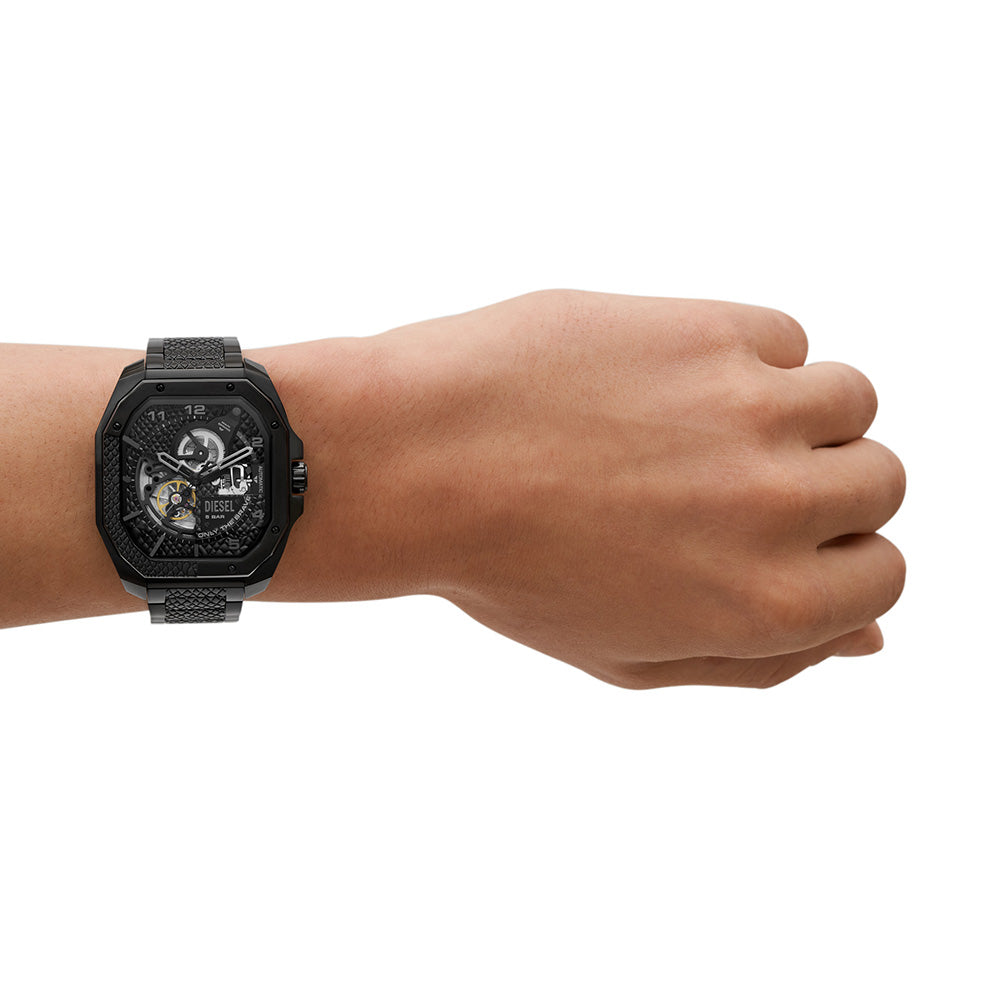 Diesel DZ7472 Flayed Automatic Watch with Sleek Monochromatic Design