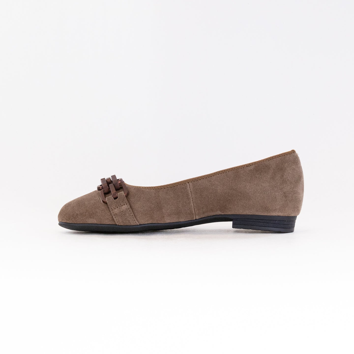 Women's Sesame Suede Ara Scout Ballet Flats with Chain Details