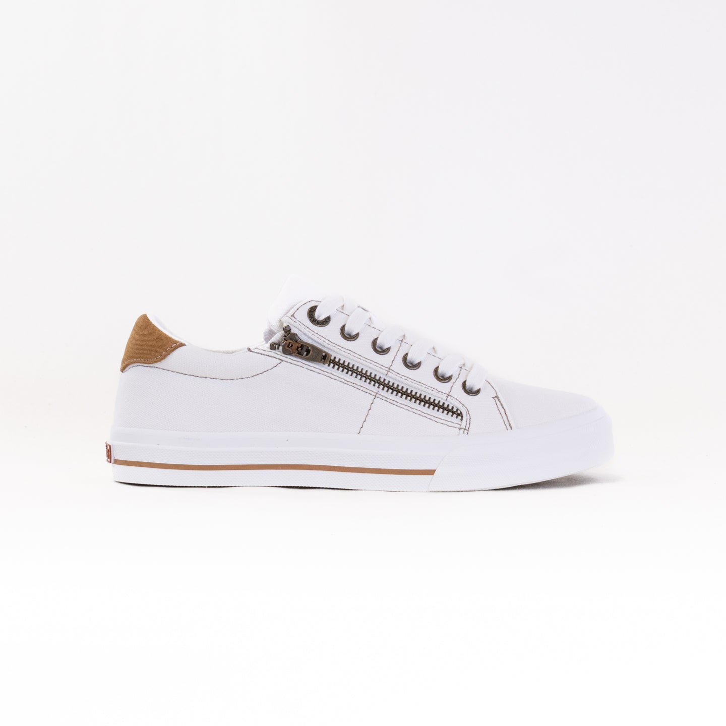 Women's Taos Z Soul Canvas Sneakers in White and Golden Tan
